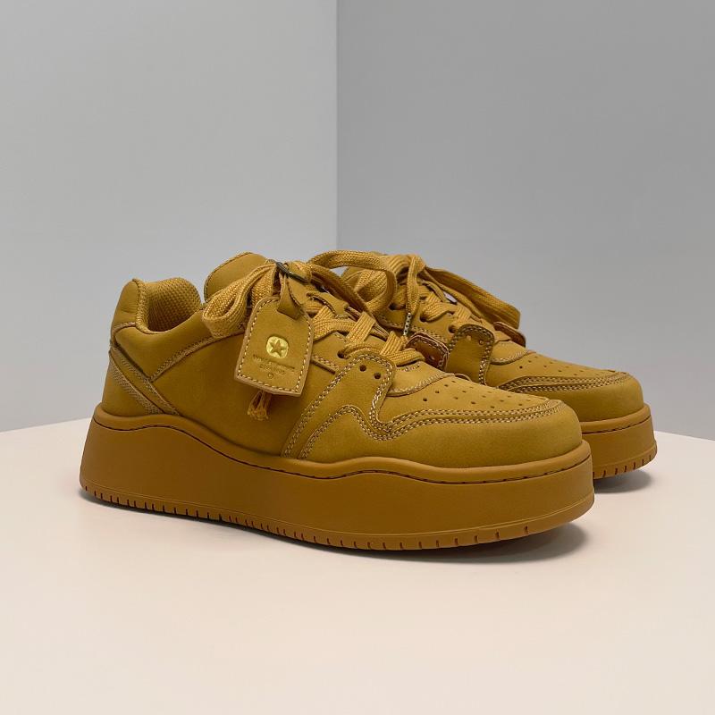 春季新款沙丘棕色厚底增高板鞋男女款美拉德低帮运动休闲面包鞋子