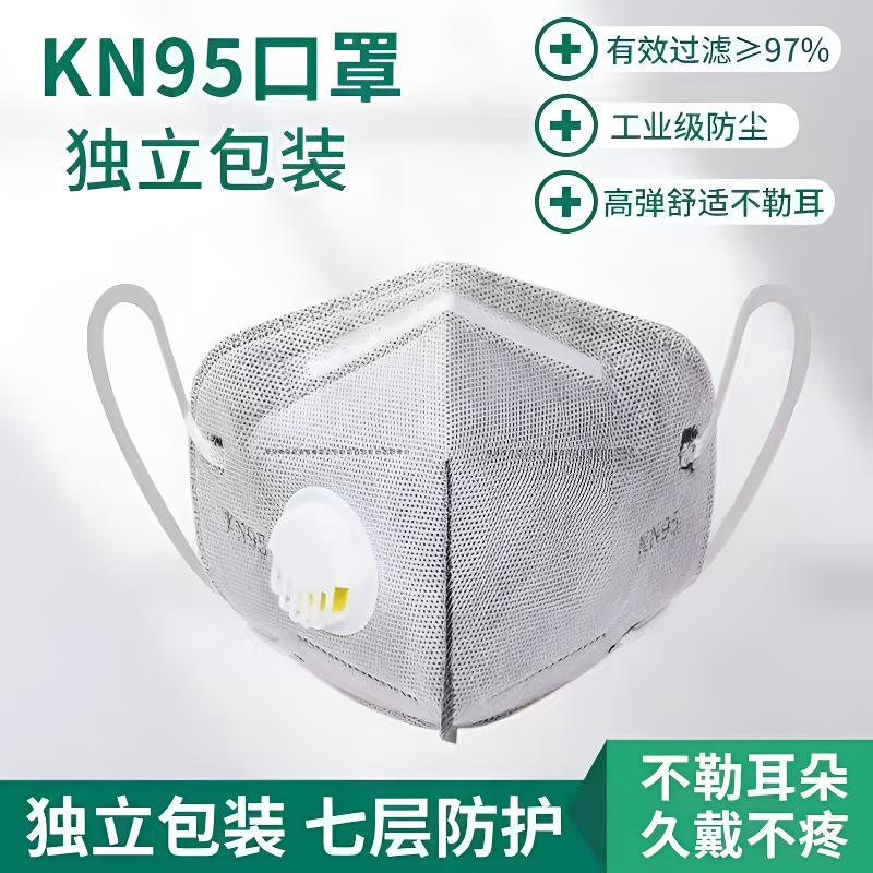特价工业级防尘口罩KN95防粉尘雾霾飞沫异味油烟甲醛透气防护口鼻