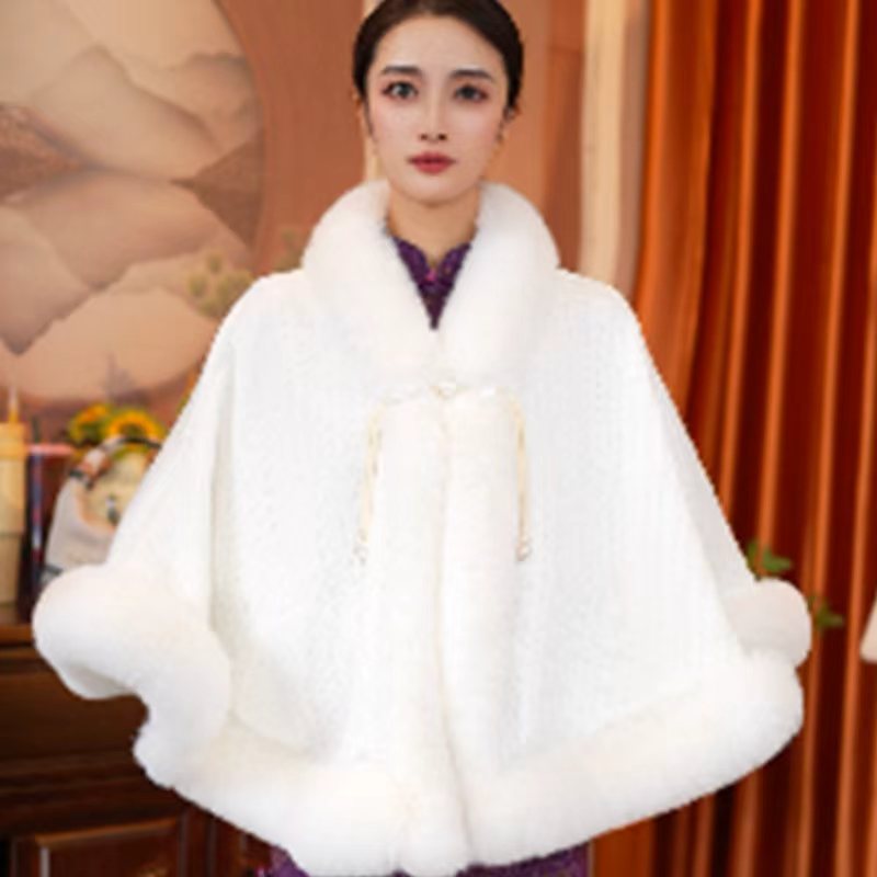 【冬款毛领】2025新款春秋百搭开衫气质网红时尚小香风披肩针织外搭