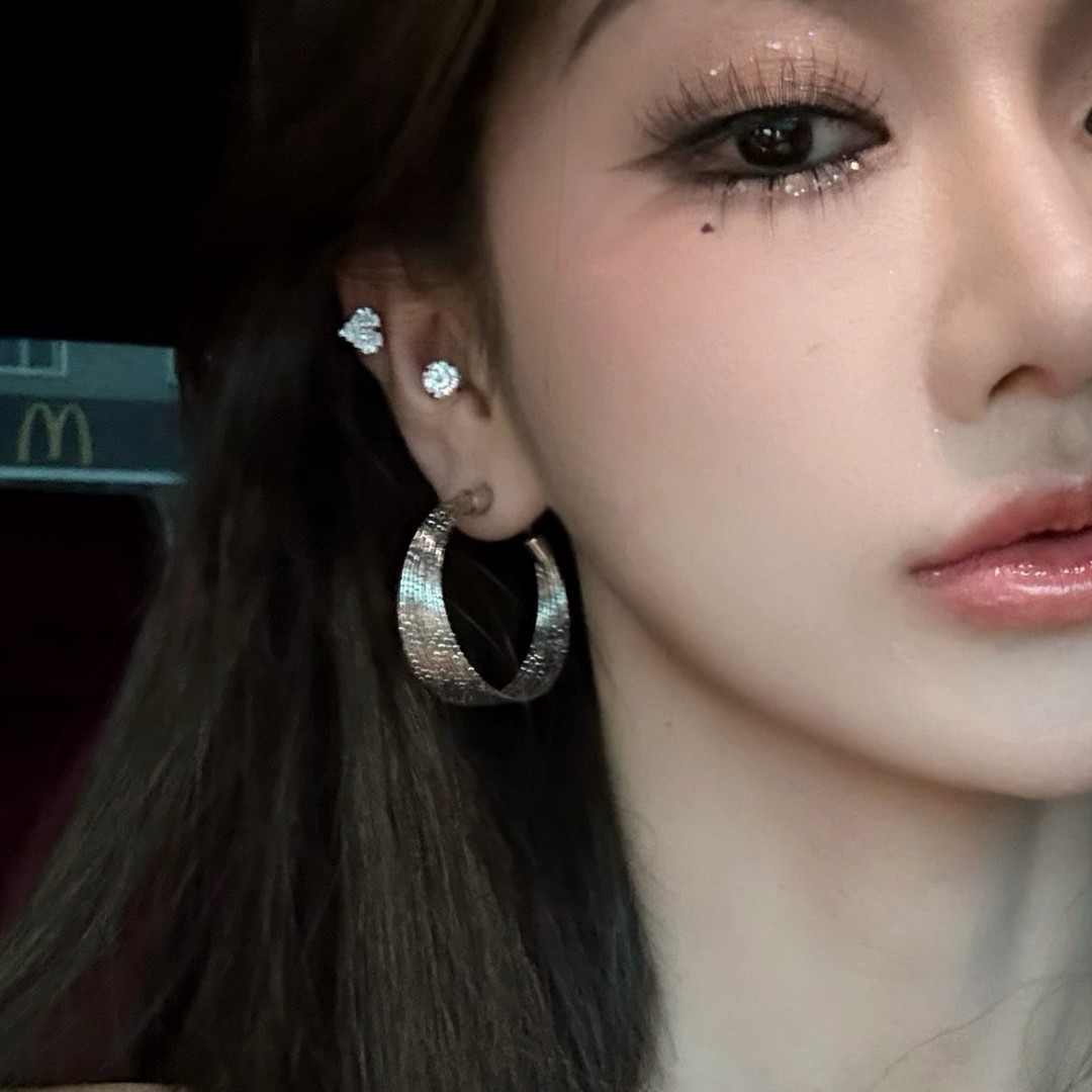 【浠儿姐姐】小众气质多圈耳环简约高级感夸张金属耳饰