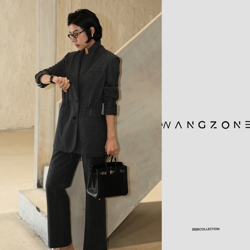 WANG ZONE｜意大利进口绵羊毛塔斯马尼亚手工拱针抽绳显瘦设计感西