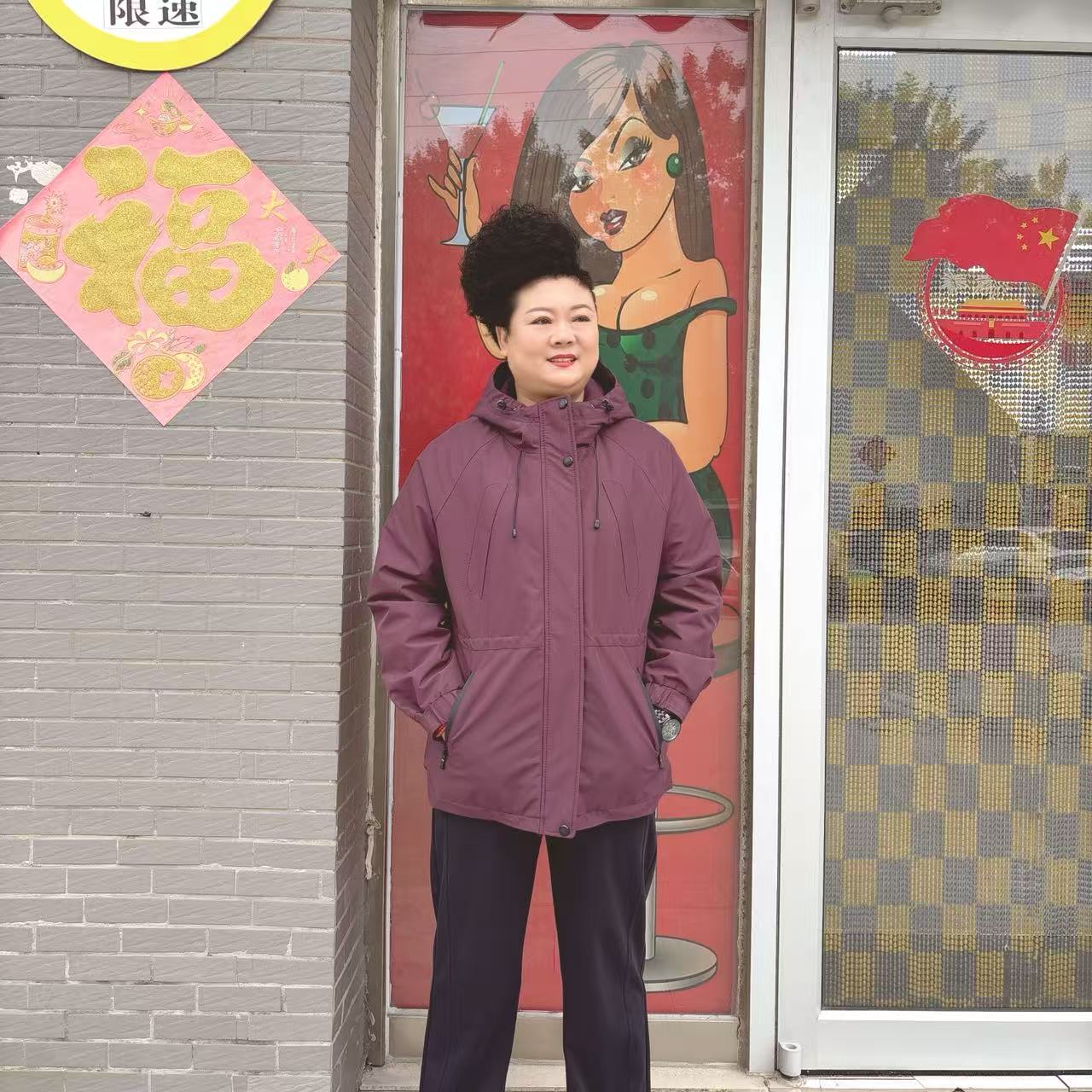 肥大码时尚加绒派克外套88B056