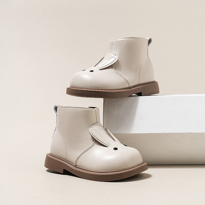 Tongtai童泰【断码】女宝宝高帮兔子皮靴2025秋冬新款女童马丁靴小