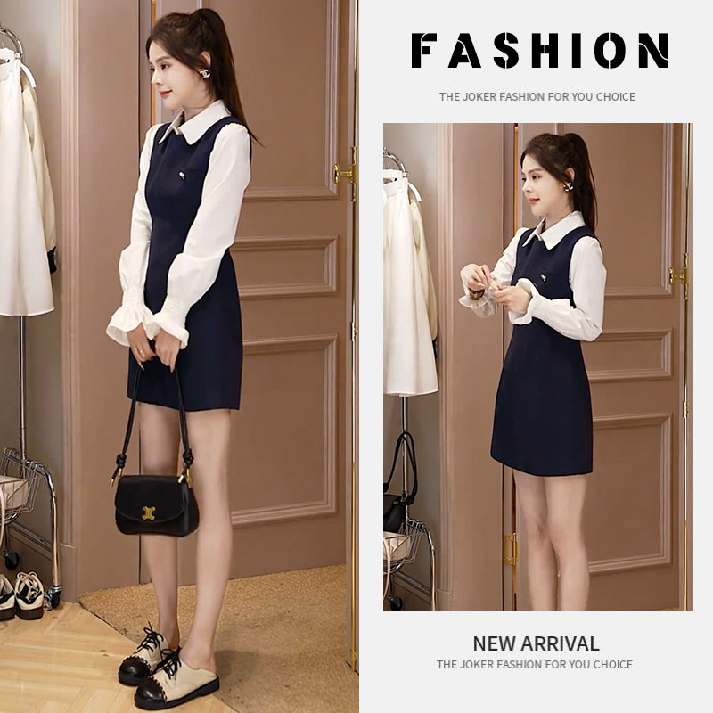 早春一整套女装2025新款韩版洋气修身百搭上衣通勤百搭裙子两件套