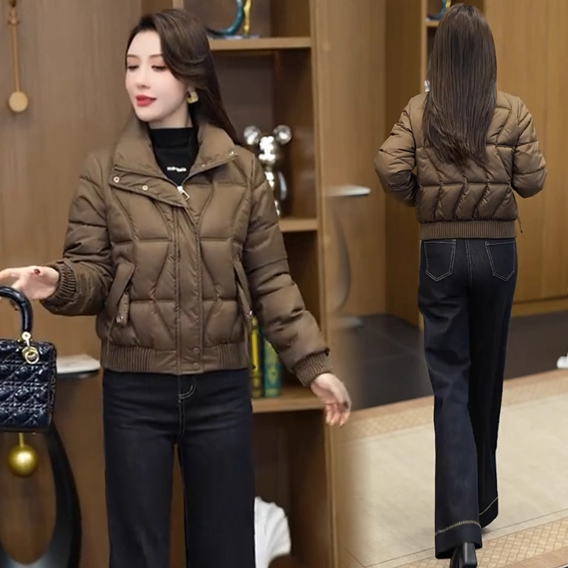时尚立领短款百搭棉服女2025冬季新款洋气显瘦休闲韩版棉衣棉袄潮