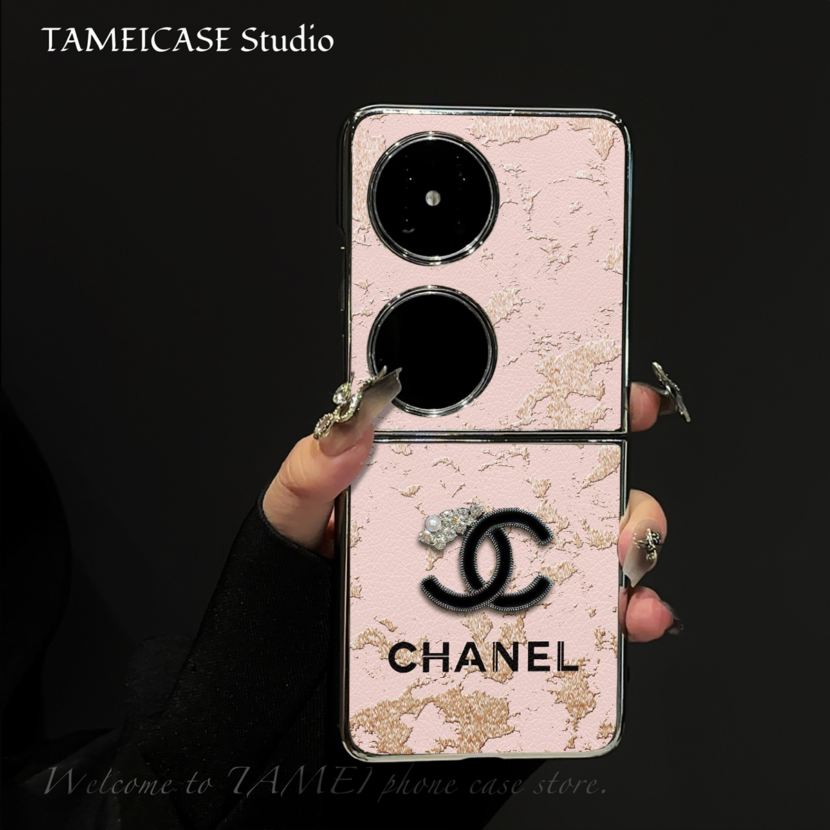 羊皮金箔潮牌适用华为pocket2手机壳FINDN3FLIP折叠屏华为pockets