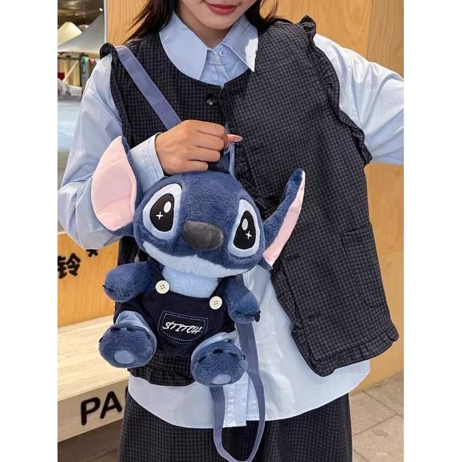 卡通玩偶萌趣搞怪儿童包可爱双肩包2025夏季史迪仔少女毛绒小背包