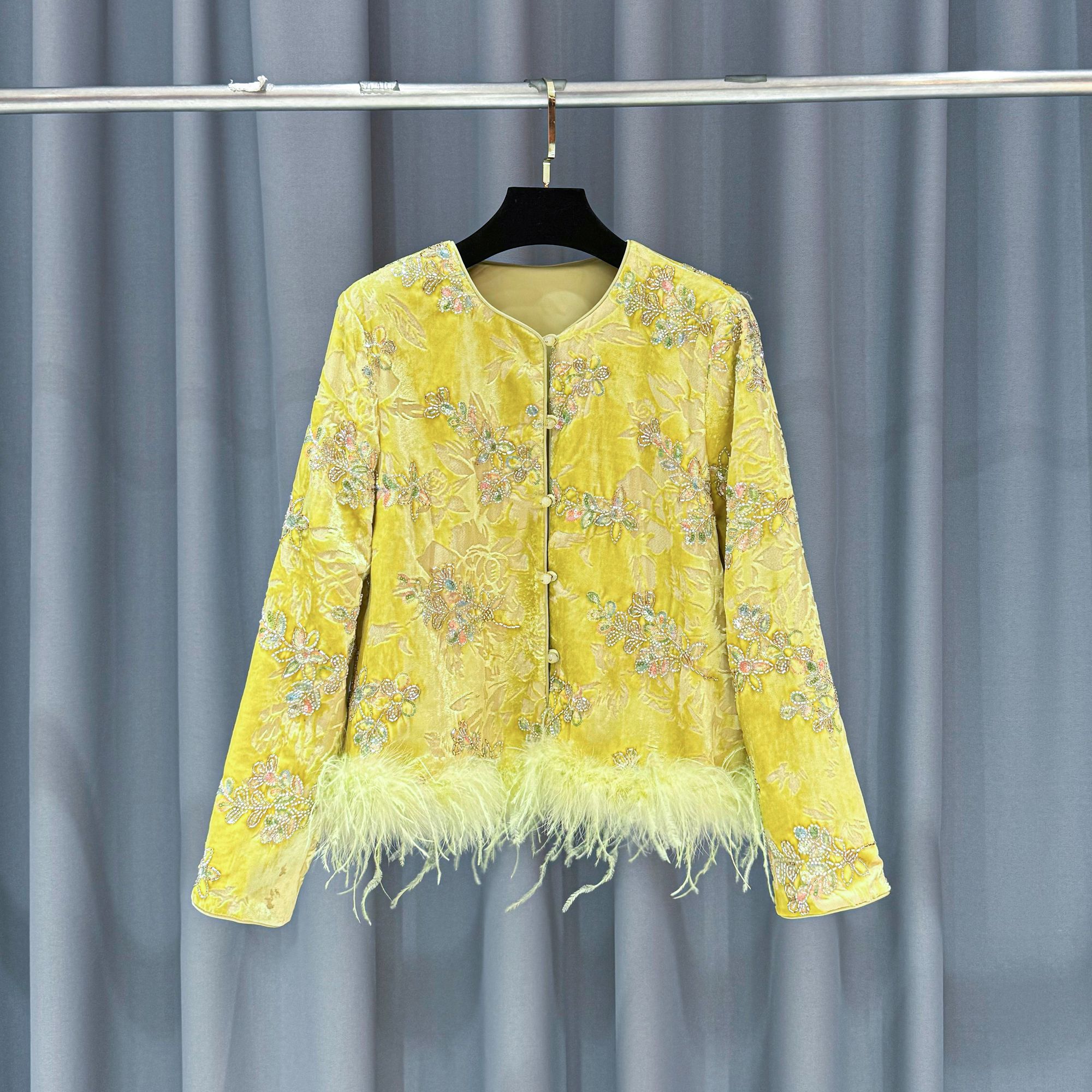 时尚新中式双面中国风印花立领气质百搭外套