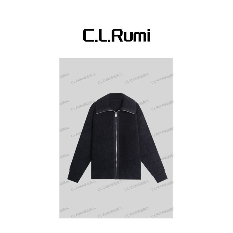 【Rumi精选】“冬日煮雪”高克重加厚立领拉链颗粒羊毛外套7264wt