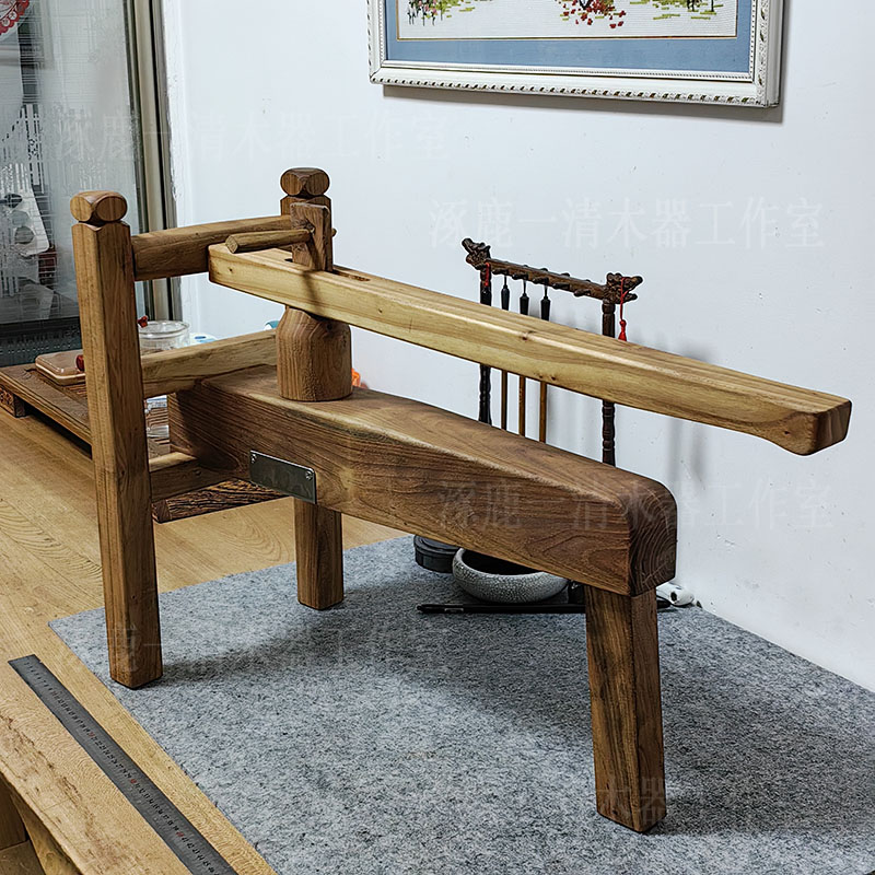 手工老榆木饸饹床子饸饹机压面条木雕摆件家用55公分