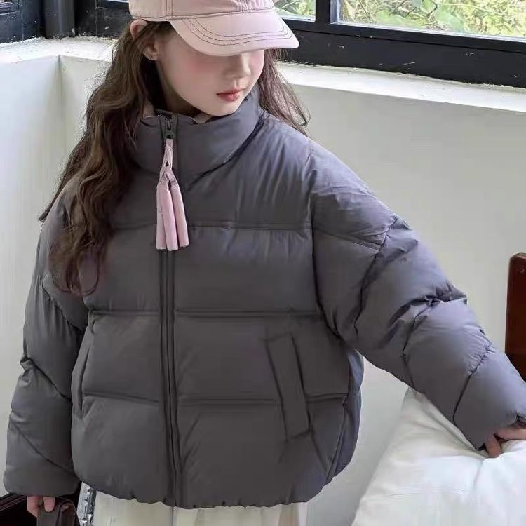 YeeHoO英氏【断码】2025新款冬季保暖灰色棉服男女童时尚百搭外套