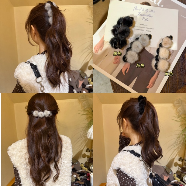 毛球香蕉夹发量多大号发夹秋冬气质百搭竖夹2025新款后脑勺马尾夹