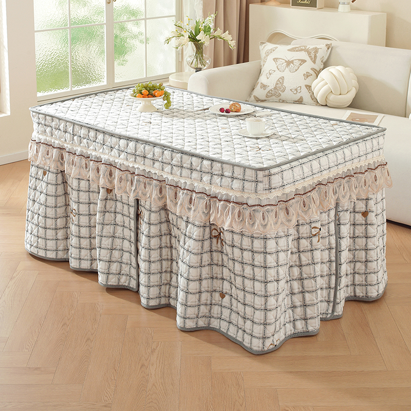 长方形茶几电炉罩烤火桌子罩取暖电暖炉套防尘桌罩冬天加厚桌布被