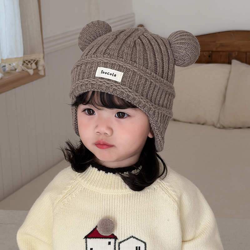 宝宝帽子毛线帽针织帽加厚保暖秋冬套头帽可爱毛线帽出游ins