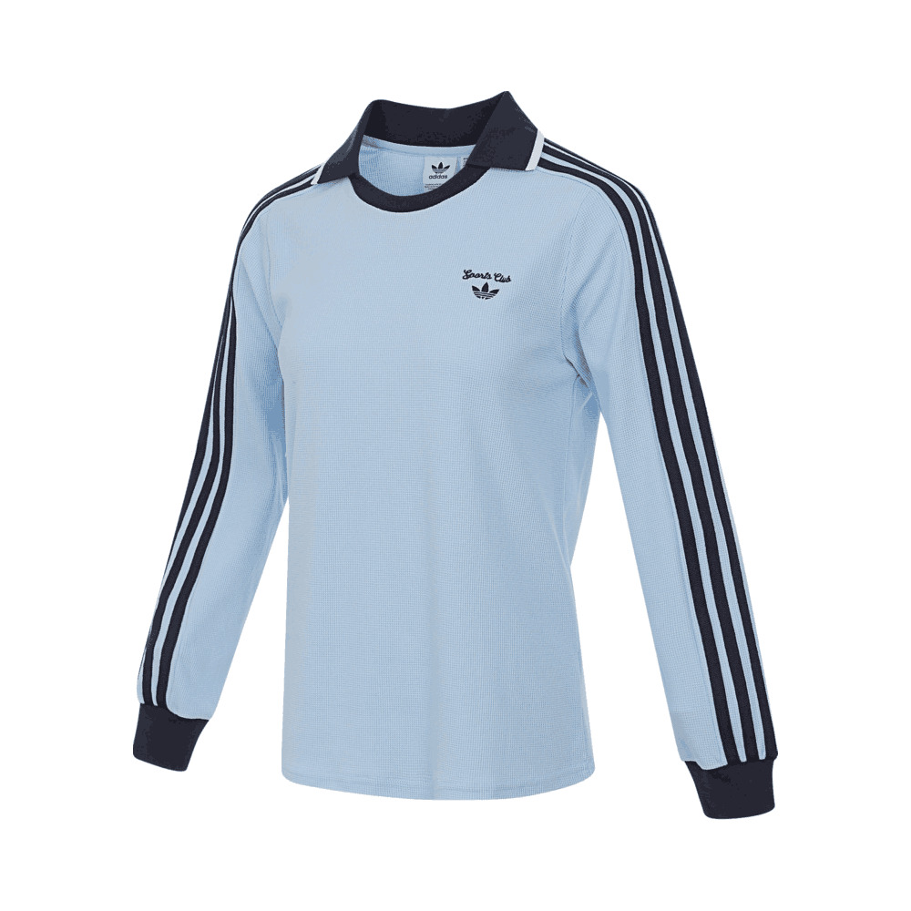 Adidas三条纹复古穿搭运动修身内搭长袖圆领T恤JM8011