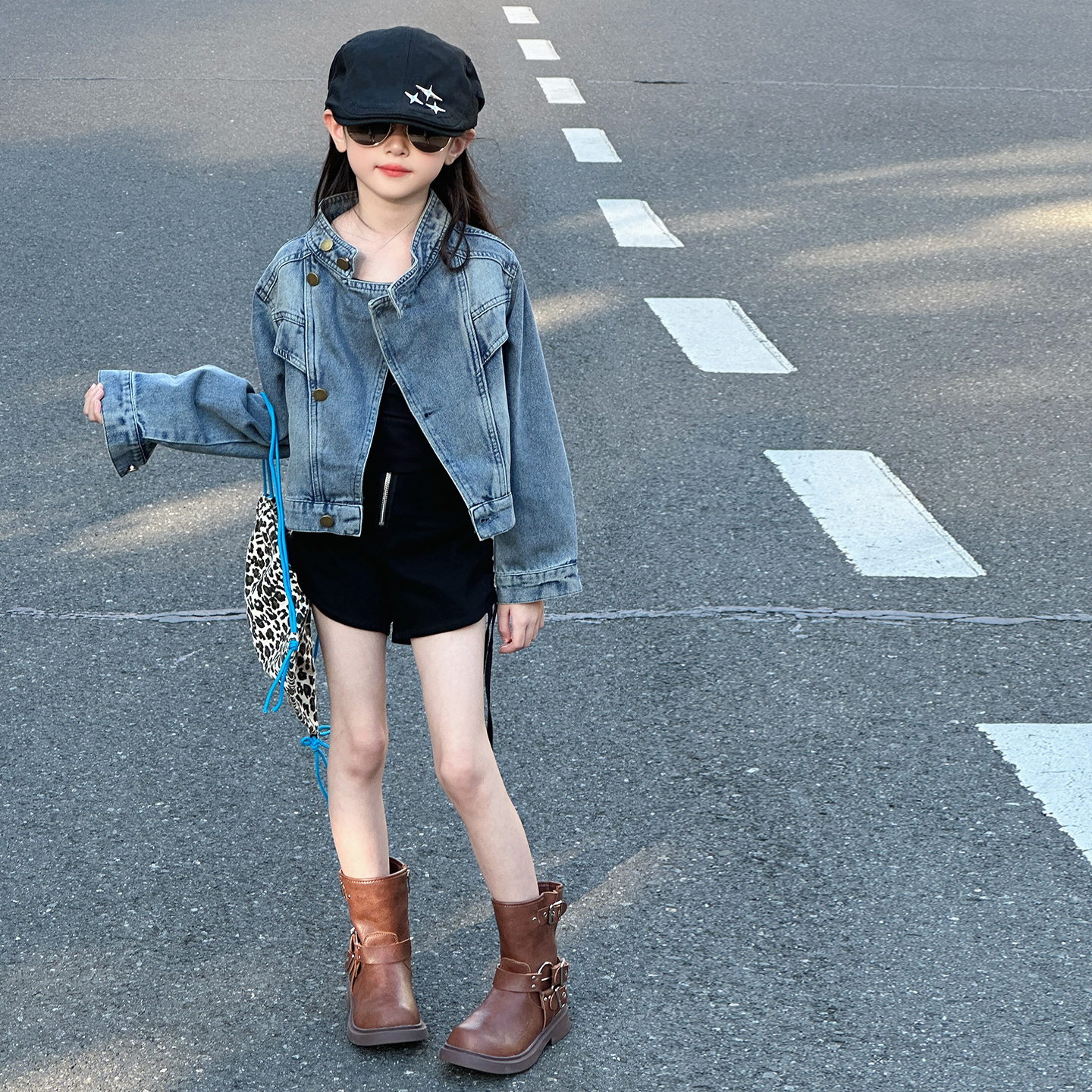 女童秋装牛仔外套2025新款中大童韩版网红春秋儿童洋气时髦上衣潮