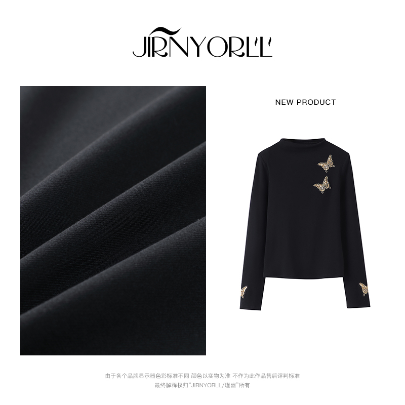 （现现款）花菜微胖定制~【栩栩如生】气质精致时尚百搭金蝴蝶上衣