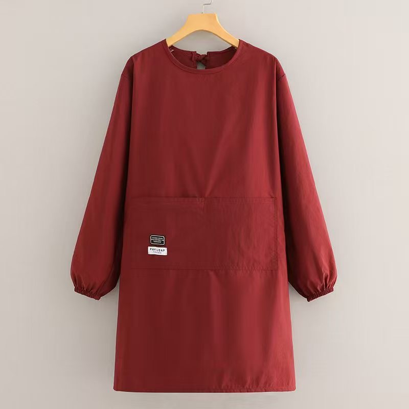 时尚罩衣男女工作服防泼水家用围裙透气厨房长袖做饭摆摊餐饮定制