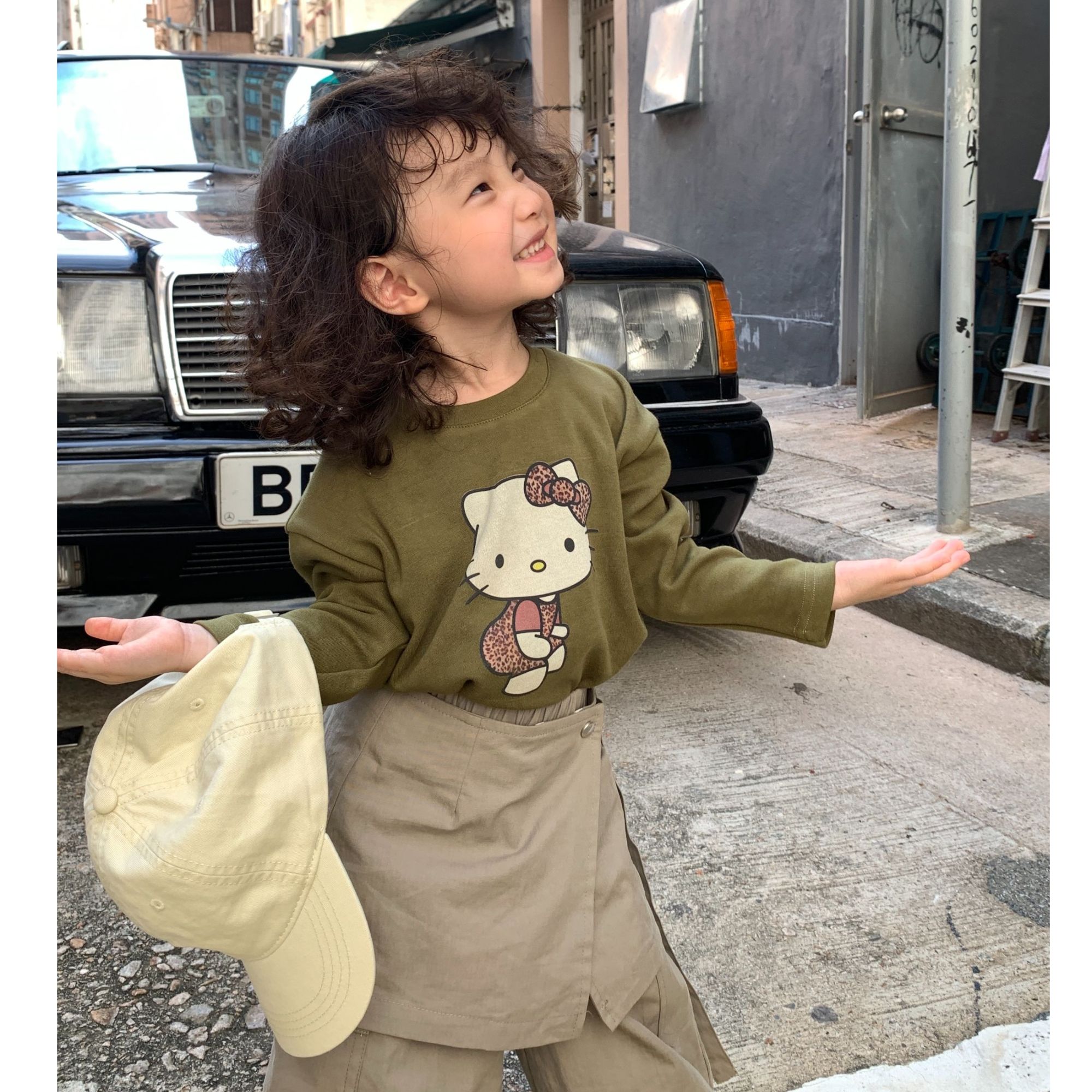 壹妈韩版童装女童秋装套装洋气儿童休闲长袖白色衬衫上衣条纹短裤