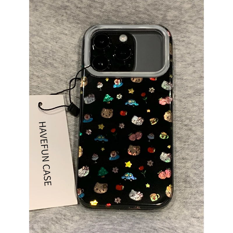 雅天立玫瑰花猫咪插画适用iPhone17苹果16手机壳华为vivo小米oppo