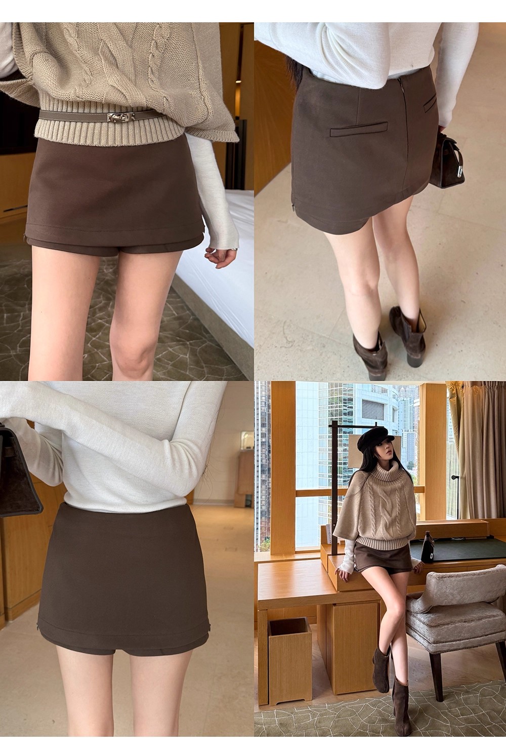 不冷BULENG 好搭时髦西装A字短裙女秋冬设计感裤裙