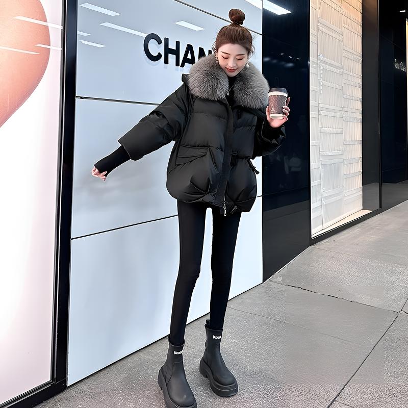 2024新款冬季显瘦大毛领加厚短款保暖羽绒服女时尚洋气小个子外套