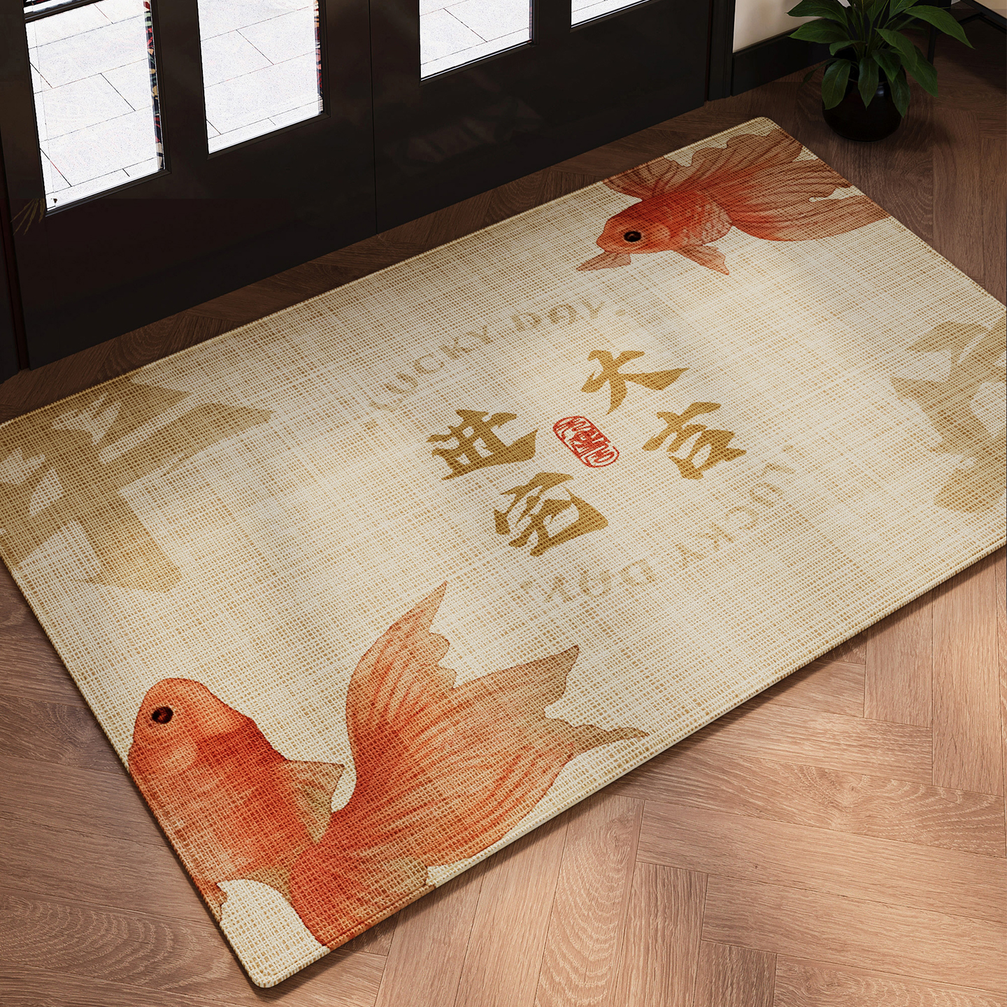 现代中式入户门地垫进门家用门口可裁剪定制脚垫玄关耐脏乔迁脚垫