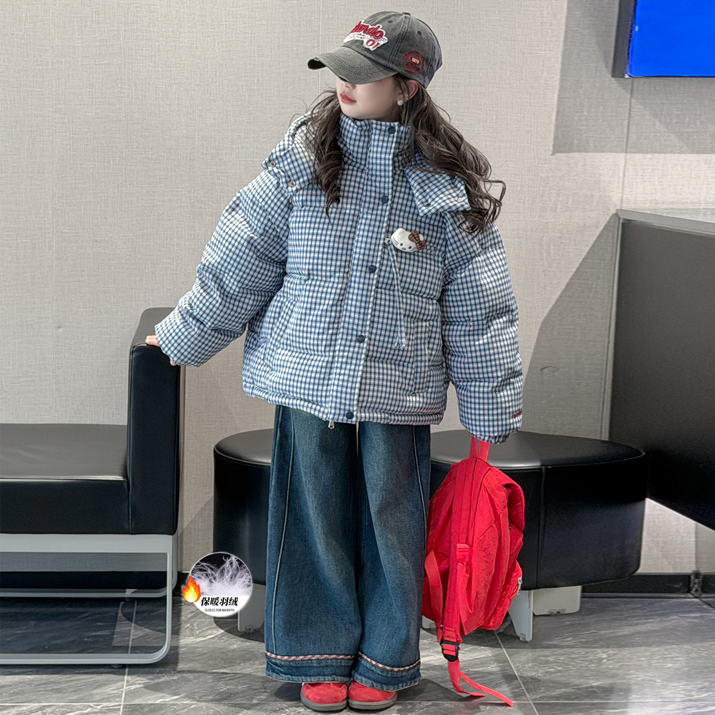 女童羽绒服冬装外套2025新款洋气女大童冬季加厚白鸭绒儿童装上衣