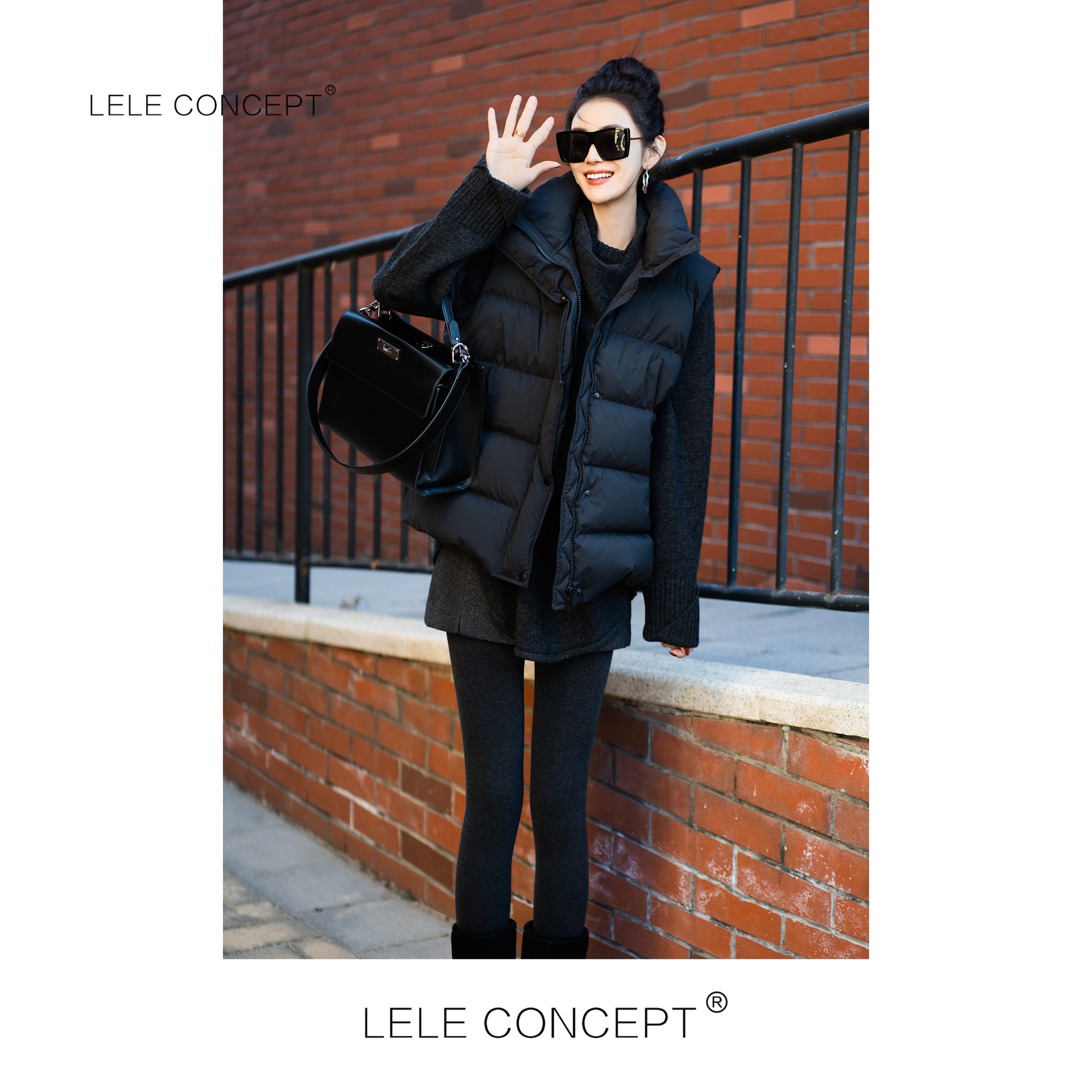LELE CONCEPT丨「丽」时尚百搭立领基础款鸭绒马甲Y0442