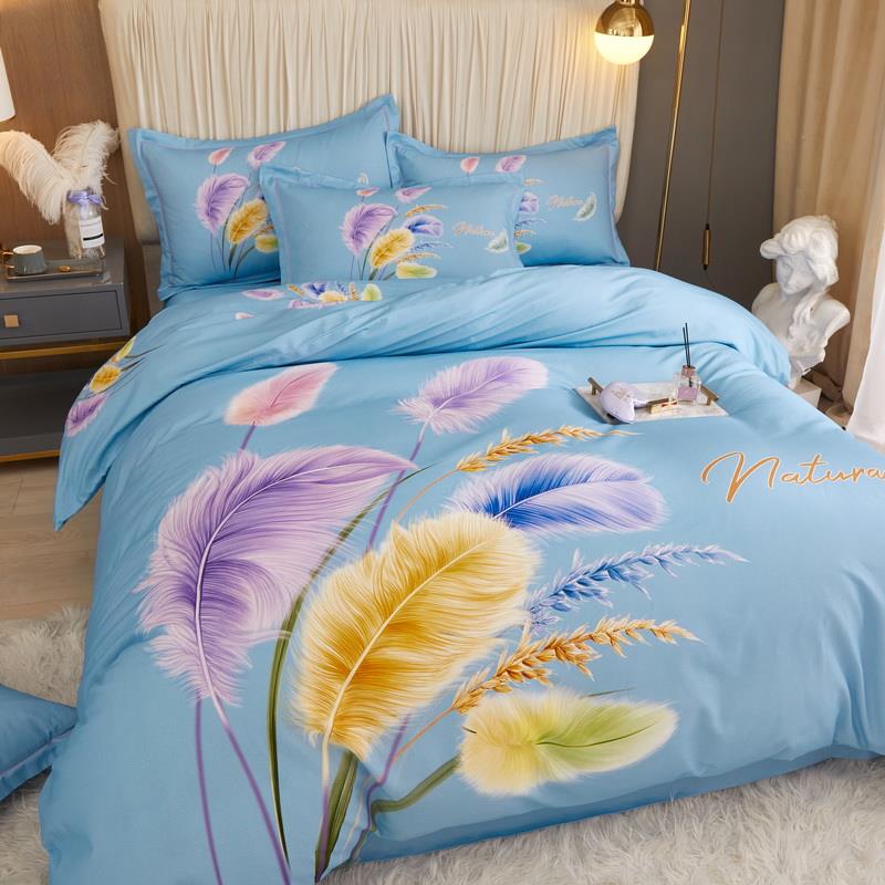 磨毛纯棉四件套加厚亲肤被套单双人斜纹床单100%全棉秋冬床上用品