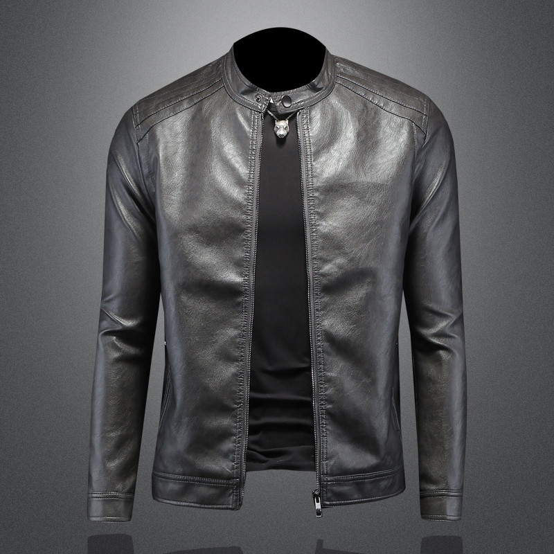 Vaesric Poseidon/瓦萨琪波塞冬漫威毒液欧美简约立领皮衣男士