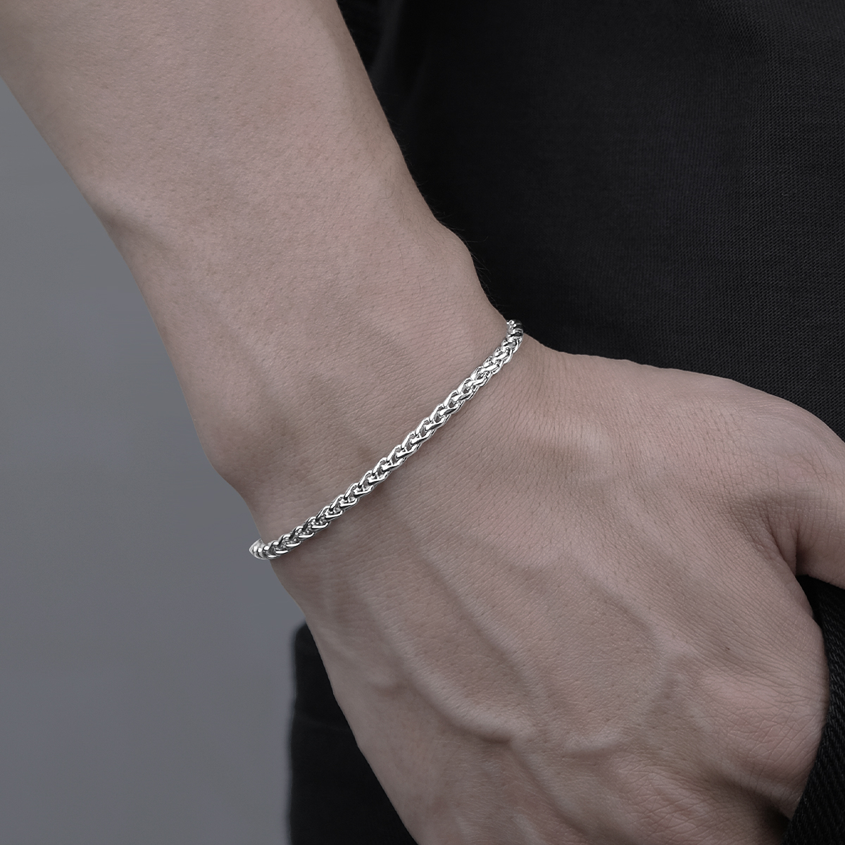 925银手链 龙骨链手链男士男款蛇骨银饰手绳小众实用高级新年礼物