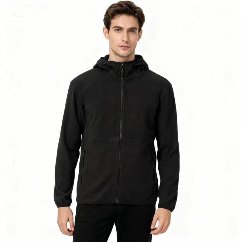 户外轻量化男女双面摇粒绒立体3D裁剪防风保暖连帽抓绒衣 0-8425