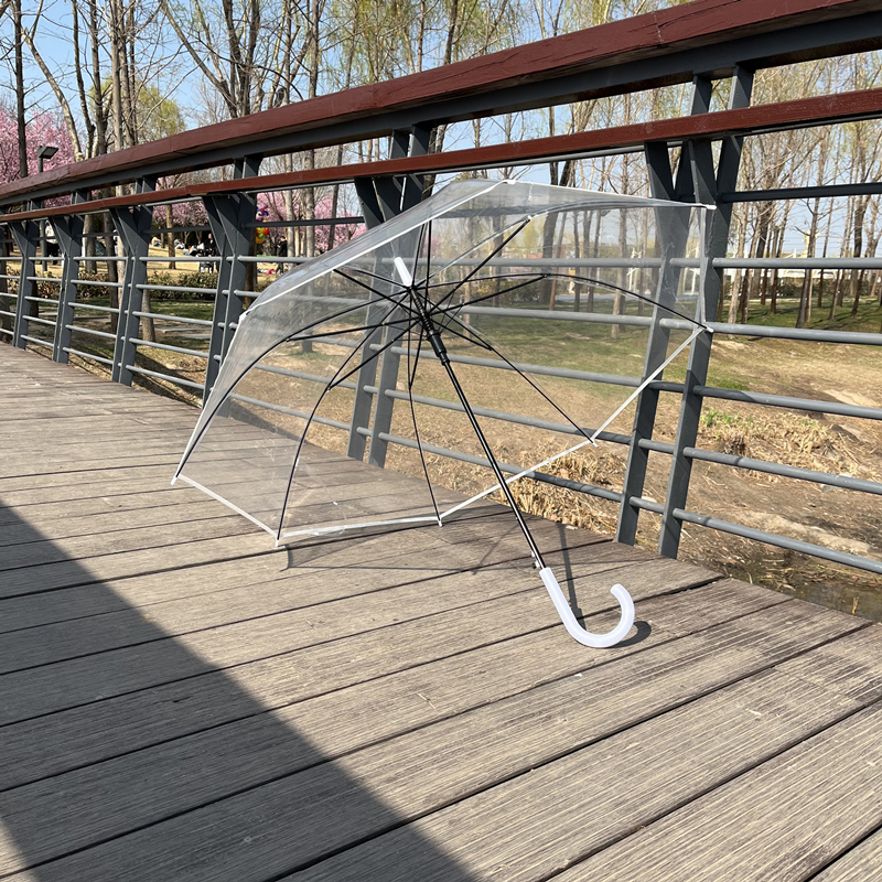 加厚透明全自动长柄雨伞男女通用网红拍照道具影视雨伞长柄伞防风