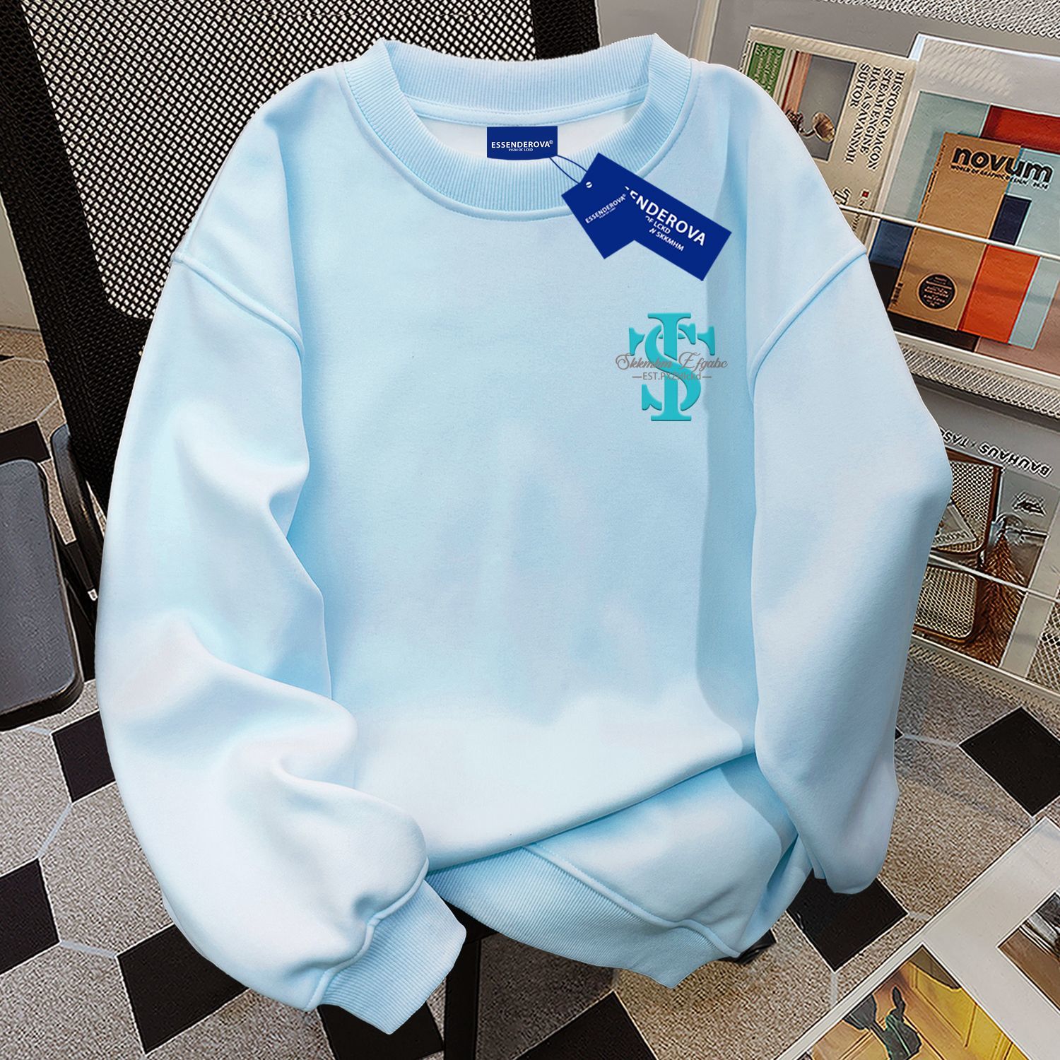 日系可爱圆领卫衣女气质清新秋冬季加绒宽松显瘦百搭情侣上衣ins