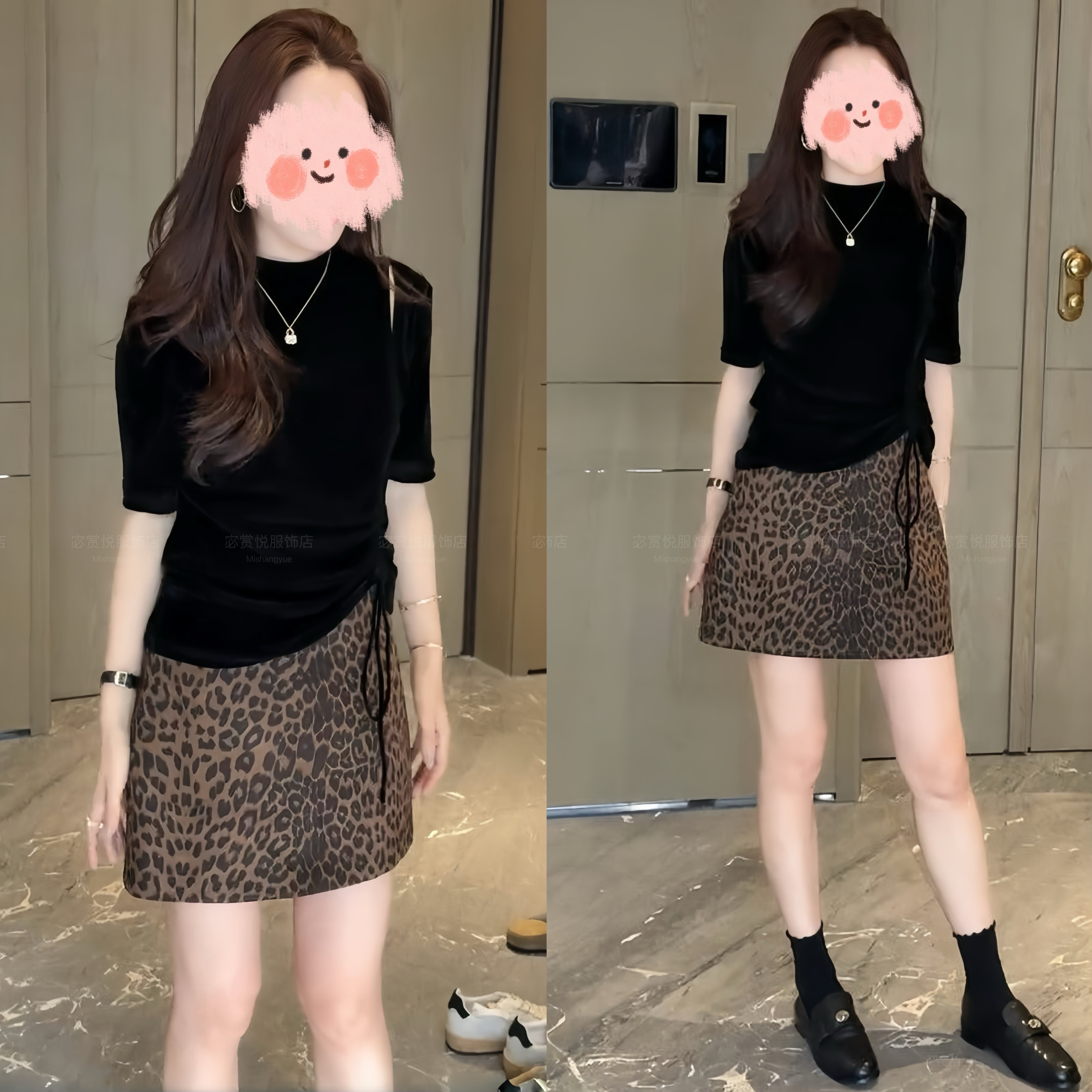 2025秋冬新款酷飒风高级感宽松百搭上衣洋气复古显瘦半身裙套装女