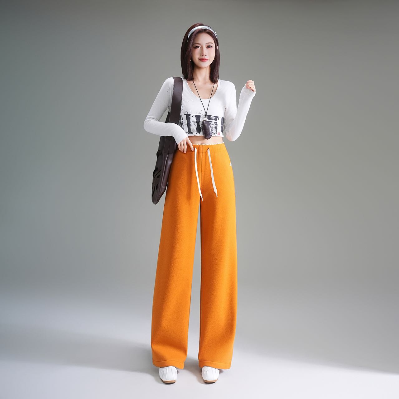 云感暖绒花苞窄版直筒裤2588