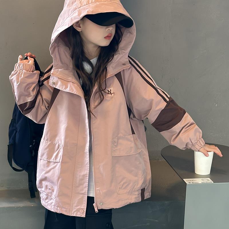 女童外套冲锋衣2025新款冬秋款中大童儿童洋气秋季防风超好看上衣
