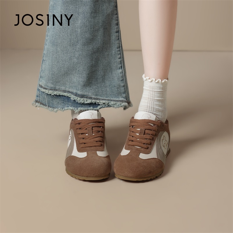 卓诗尼秋季潦草小狗联名款女2025新款百搭内增高阿甘运动鞋德训鞋