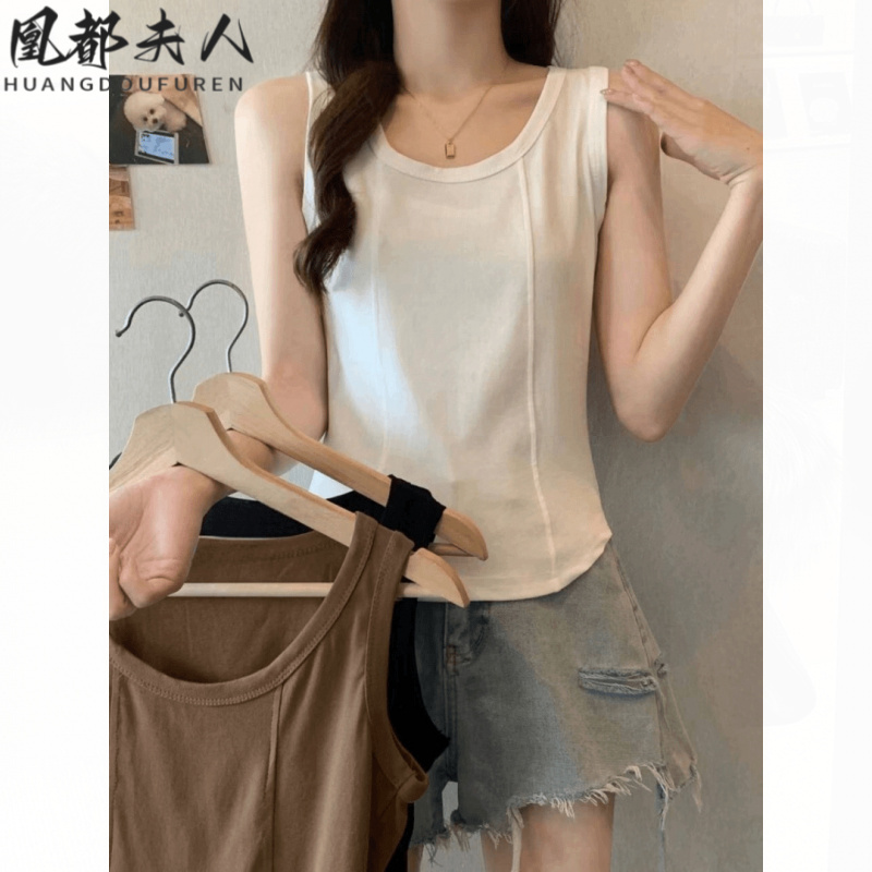 2025款大码鱼骨吊带背心女内搭夏季胖mm辣妹外穿显瘦打底无袖上衣