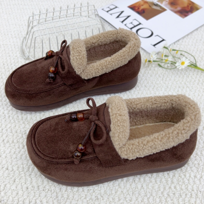 时尚百搭中老年棉鞋2025秋冬新款妈妈棉鞋老北京布鞋一脚蹬加绒鞋