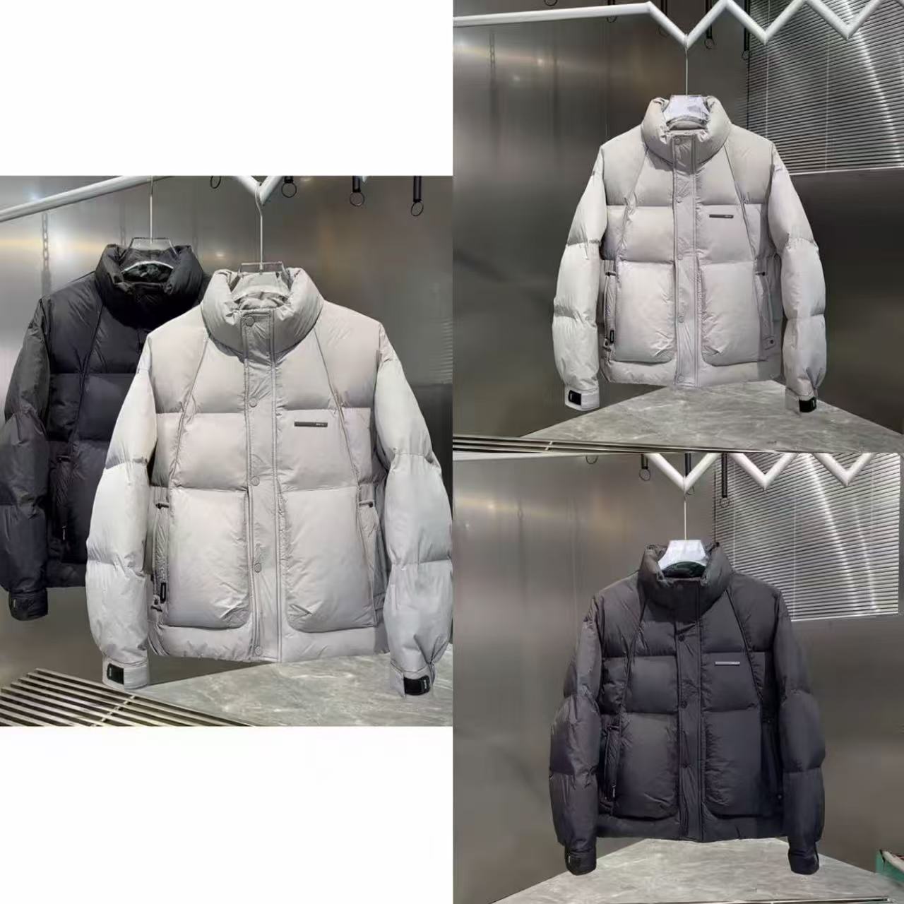 冬季新款加棉排骨风立领时尚百搭加厚棉衣