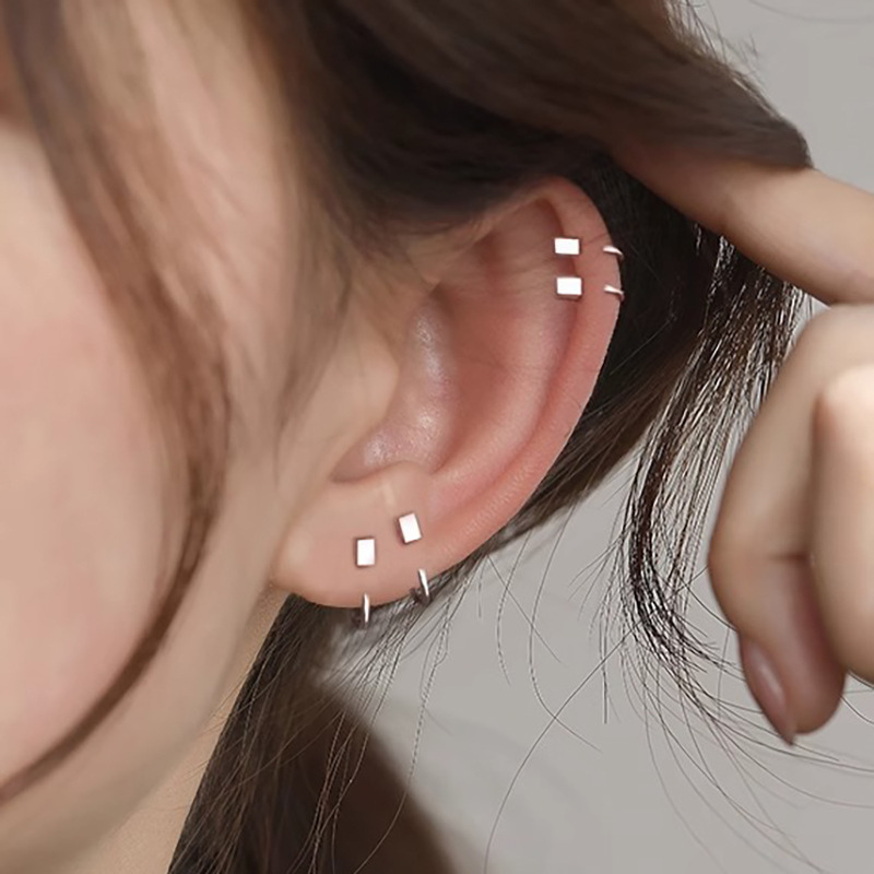 极简小方块耳钩女时尚ins冷淡风小众迷你气质通勤韩国耳环耳初春