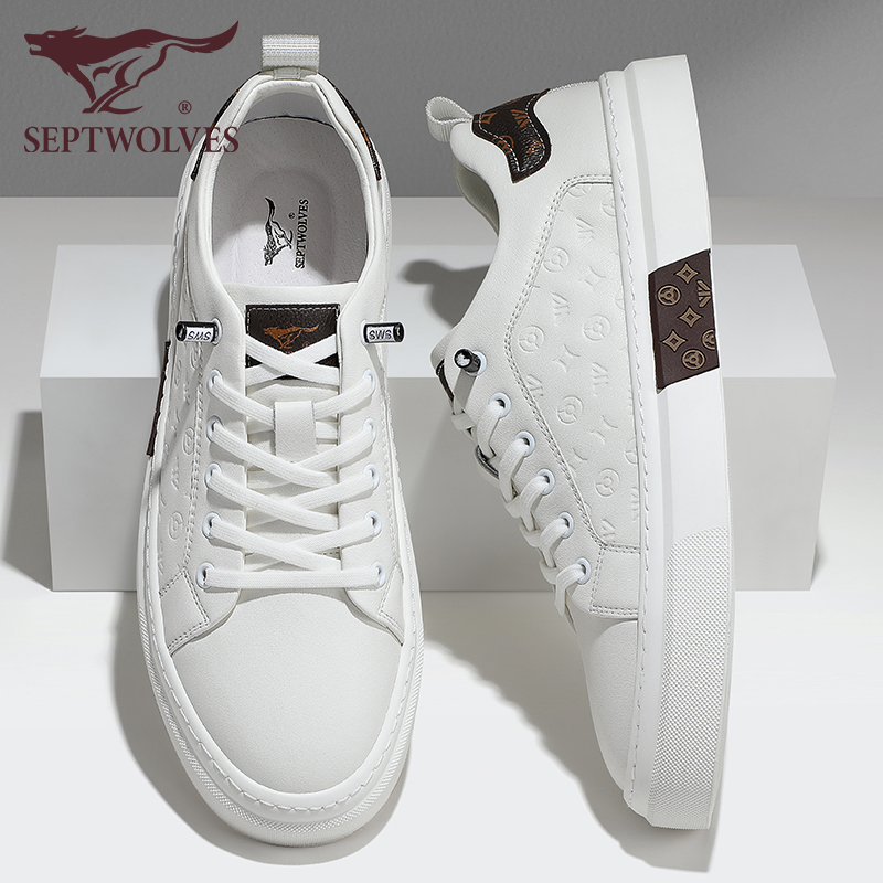 七匹狼男士小白鞋秋季经典百搭款时尚板鞋男一脚蹬休闲鞋低帮男鞋