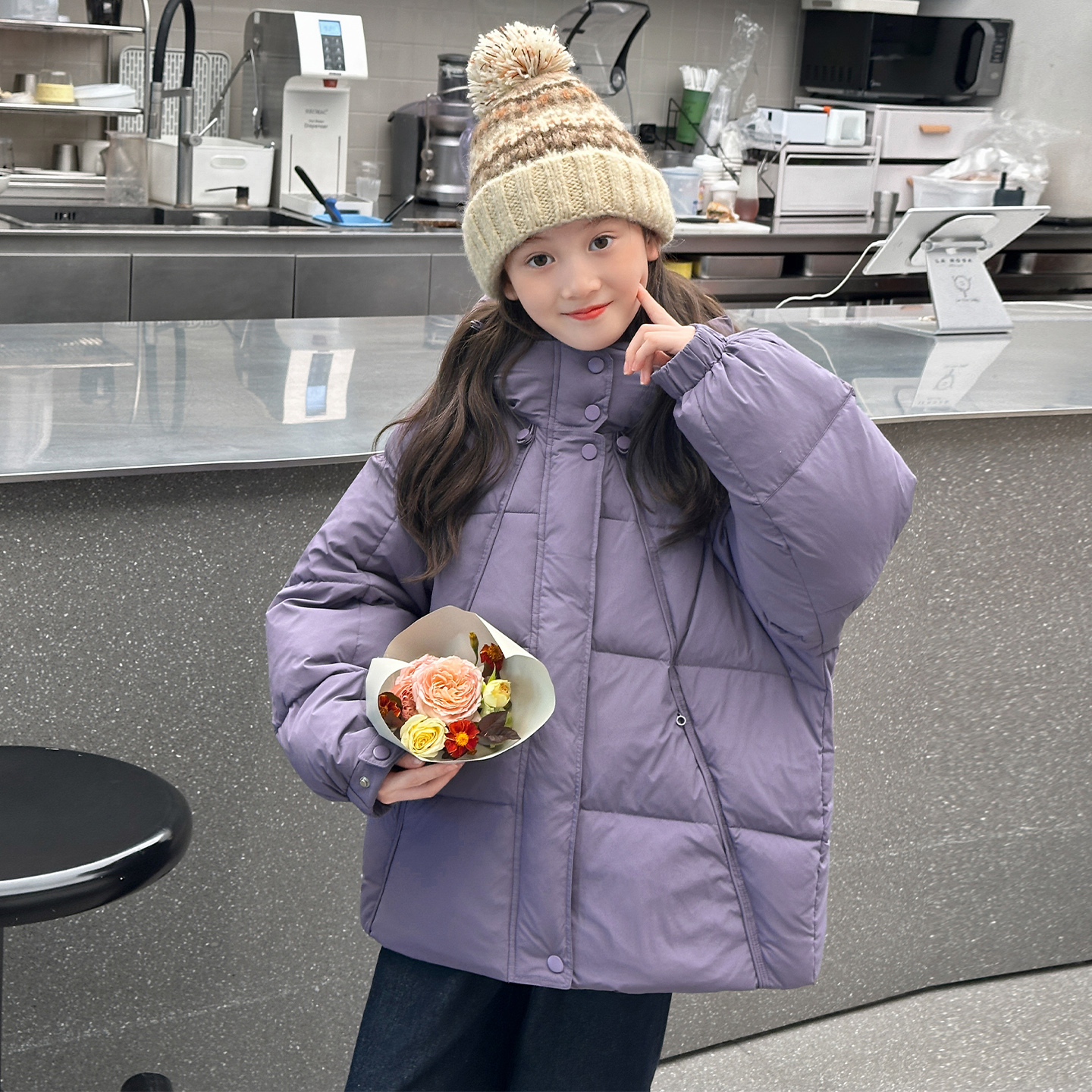 女童羽绒服2025冬款大童90新国标白鸭绒洋气高端外套女孩冬天外套