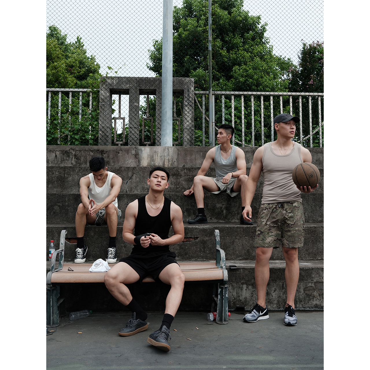 GTAL美式口粮背心凉感透气速干刺绣夏季休闲运动无袖显壮上衣T恤