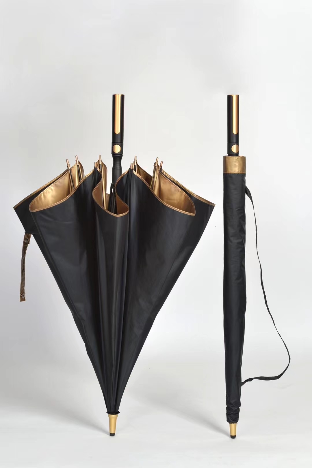 金胶高尔夫全纤维雨伞加大号27寸晴雨两用高端商务男士加固伞