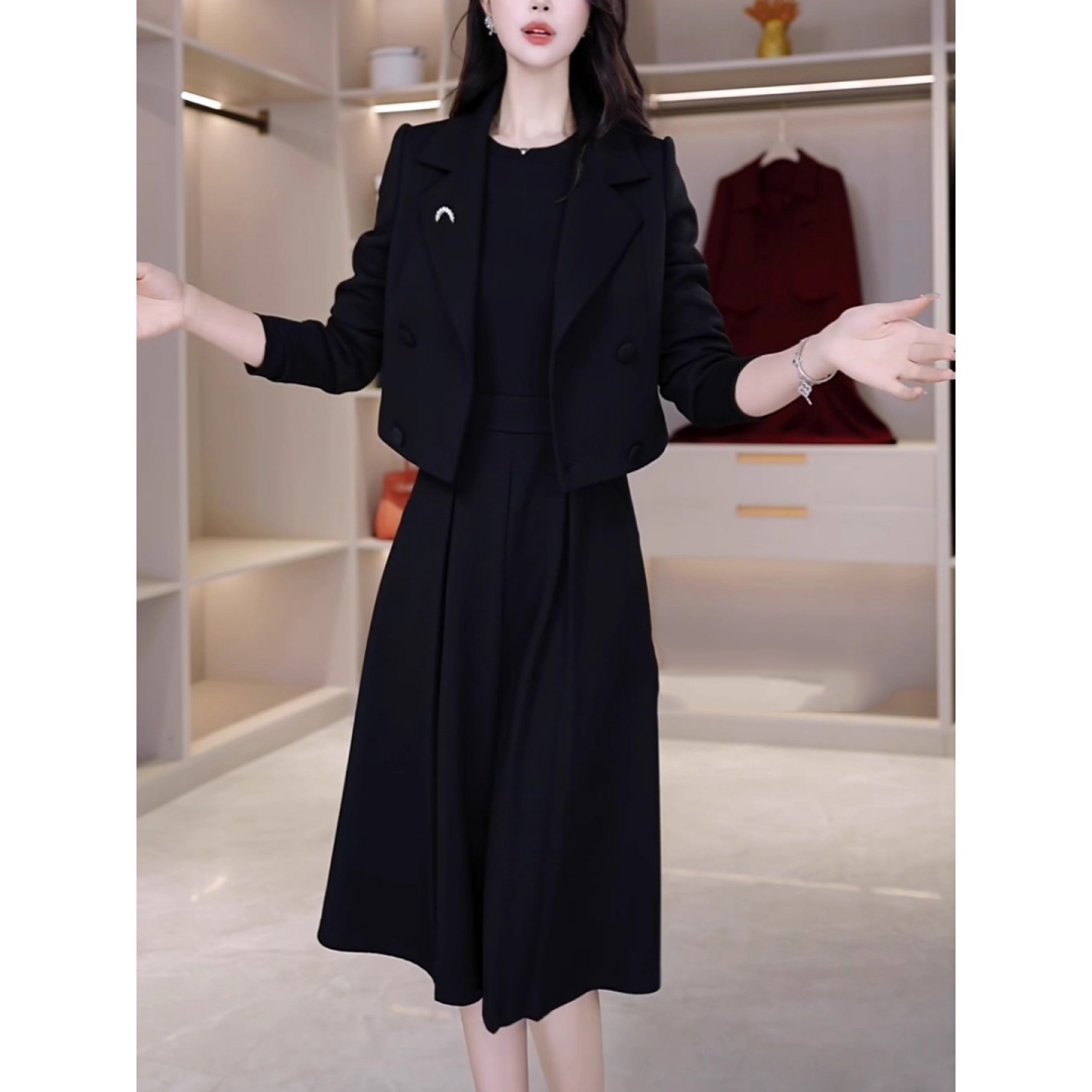 拉夏贝尔2025春秋季新款时尚气质显瘦两件套女减龄百搭小香风套装