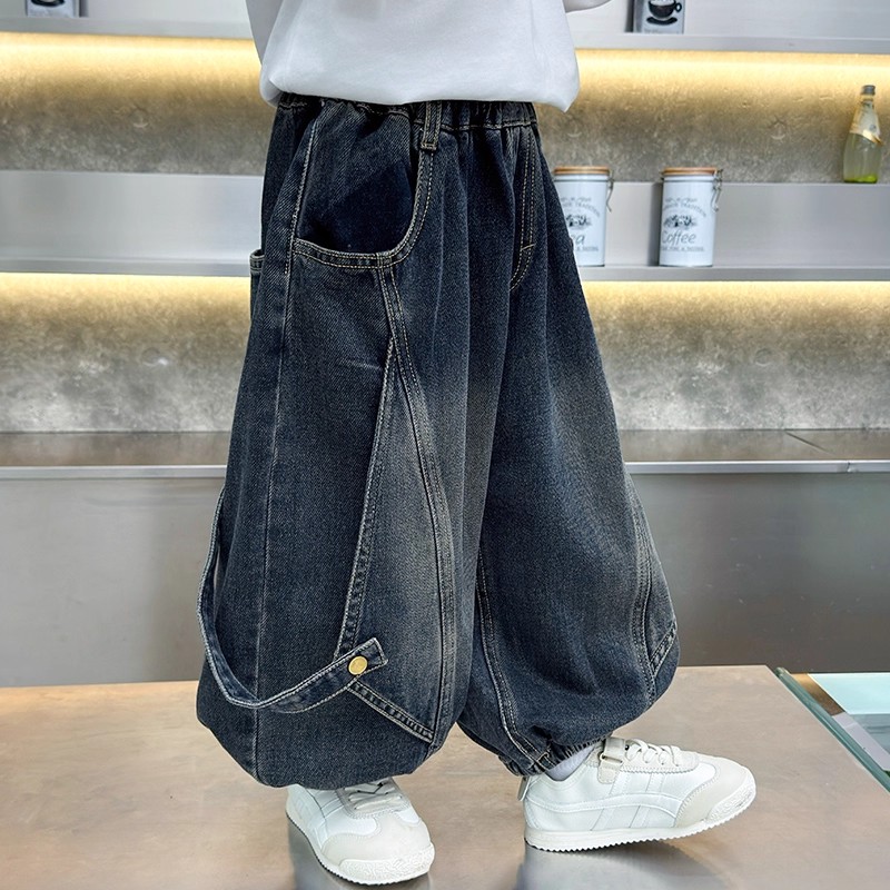 男童秋冬装裤子2025新款帅气小男孩韩版牛仔工装裤儿童秋冬休闲裤