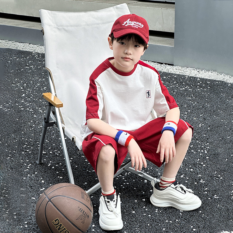男童夏季短袖运动套装2025新款中大儿童装夏装痞帅时髦男孩夏款潮